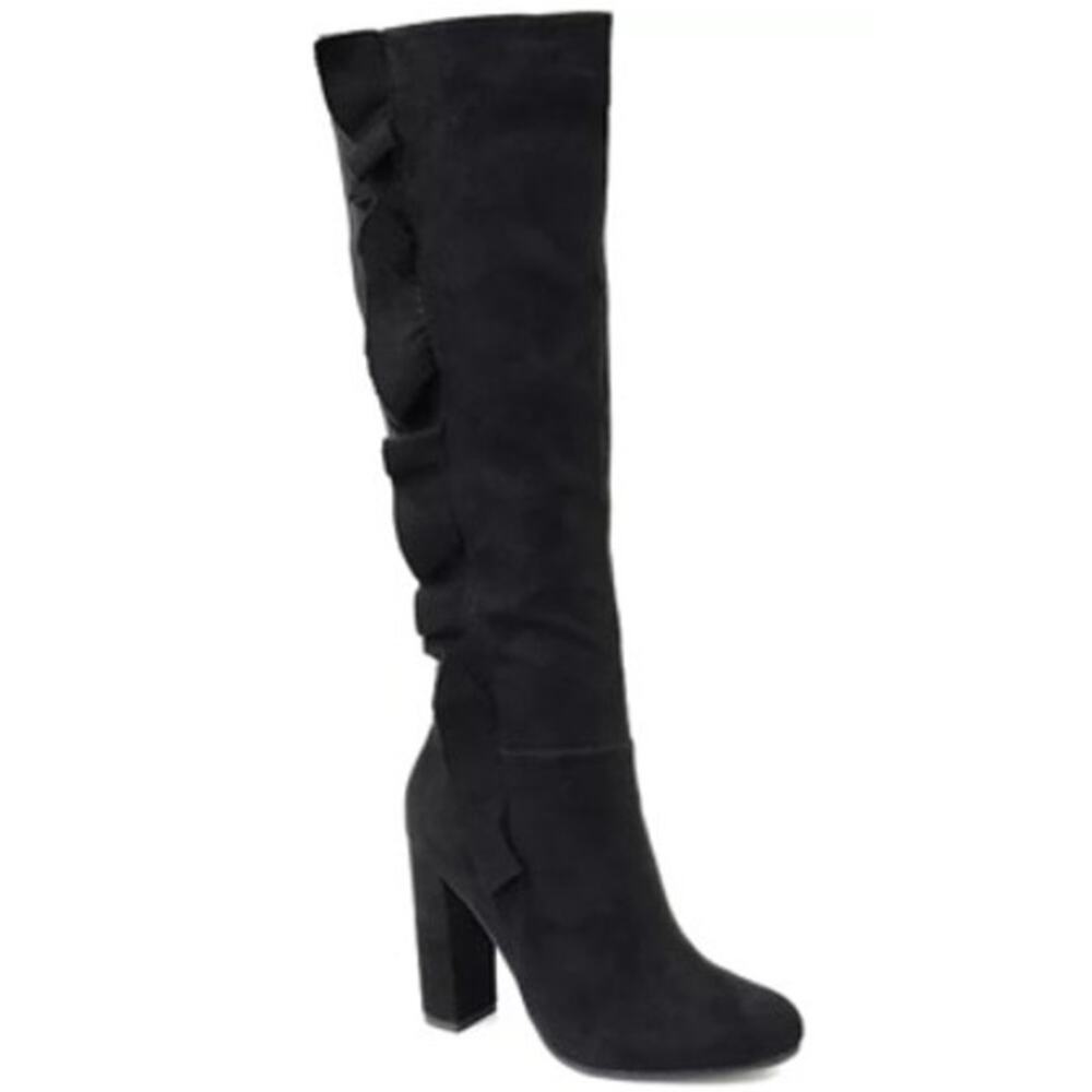 Journee Collection Vivian Wide Calf Microsuede Faux Fur Lined Boots, Size 7.5